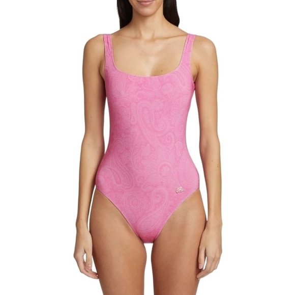 ETRO One-Piece Swimsuit with Paisley Print, Size 12, Pink, NWT - Picture 3 of 16